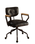 Hallie Vintage Black Top Grain Leather Executive Office Chair