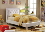 Lianne White Leatherette Twin Platform Bed