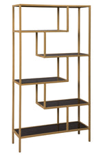 Frankwell Gray Glass/Gold Metal Bookcase