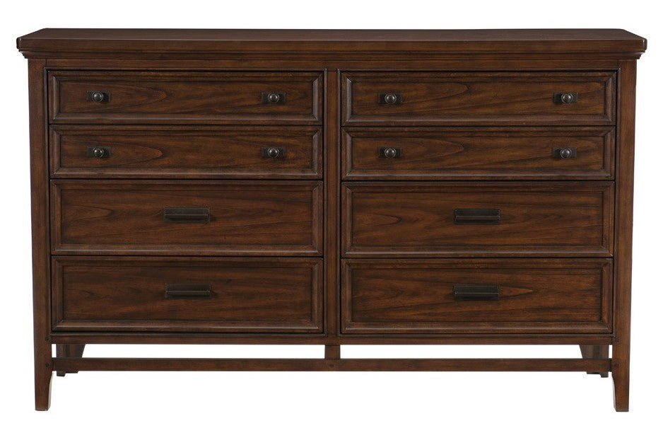 Frazier Park Brown Cherry Wood 6-Drawer Dresser