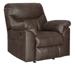 Boxberg Teak Faux Leather Manual Rocker Recliner