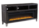 Todoe Gray LG TV Stand with Fireplace Insert
