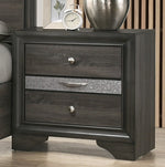 Naima Gray Wood Nightstand with Hidden Drawer