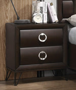 Tablita Dark Merlot Wood Nightstand with 2 Drawers