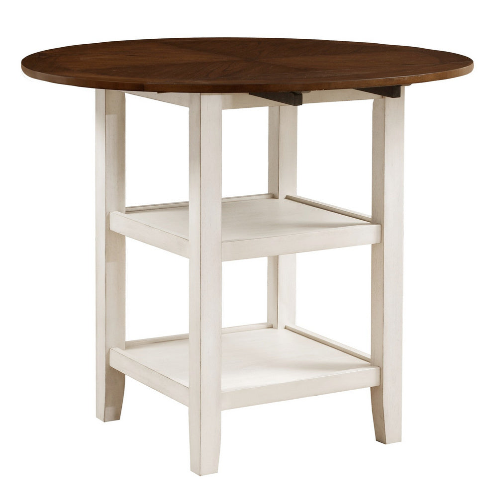 Kiwi White Wash/Dark Cherry Wood Counter Height Table