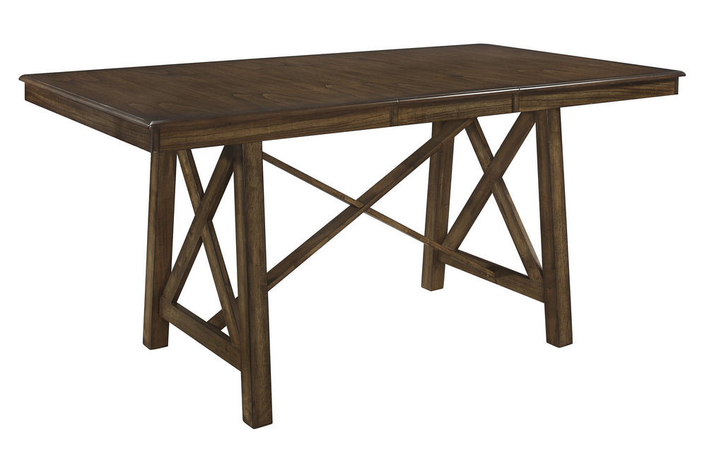 Levittown Brown Wood Extendable Counter Height Table