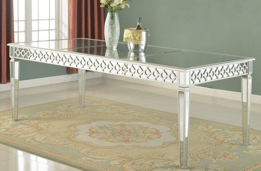 Jadyn Silver Mirror Rectangular Dining Table