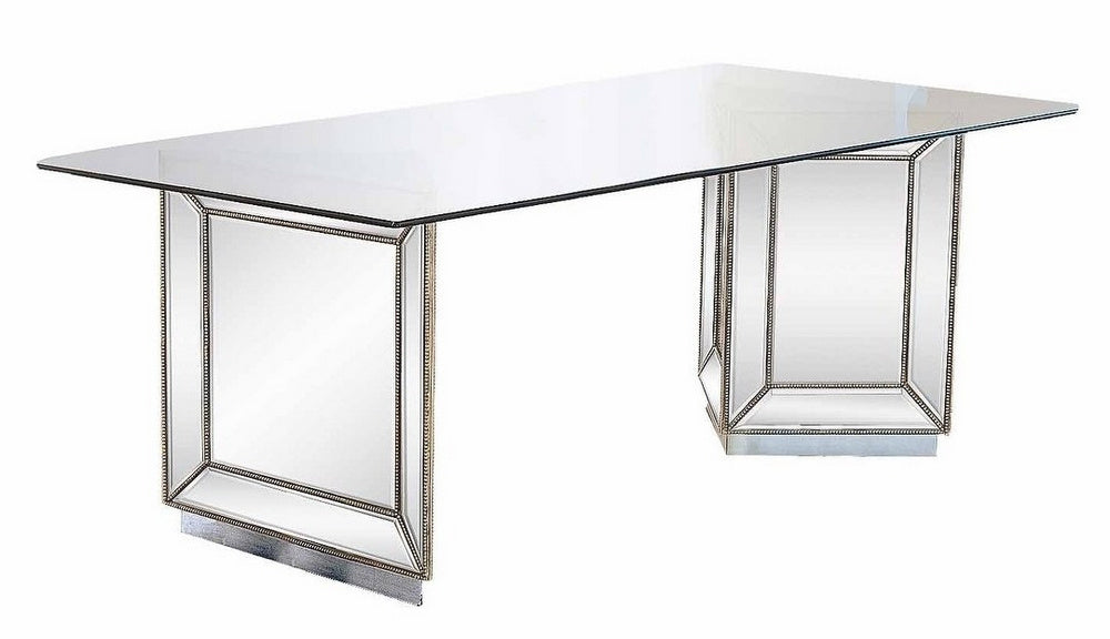 Cleo Silver Glass/Mirror 72" Dining Table