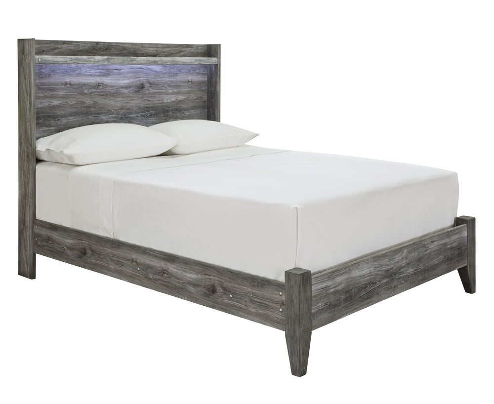 Baystorm Gray Wood Full Panel Bed