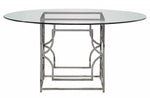 Hannah Silver Metal/Glass 60" Dining Table