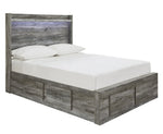 Baystorm Gray Wood Full Platform Bed with Underbed Storage