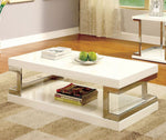 Meda Contemporary White Steel Coffee Table