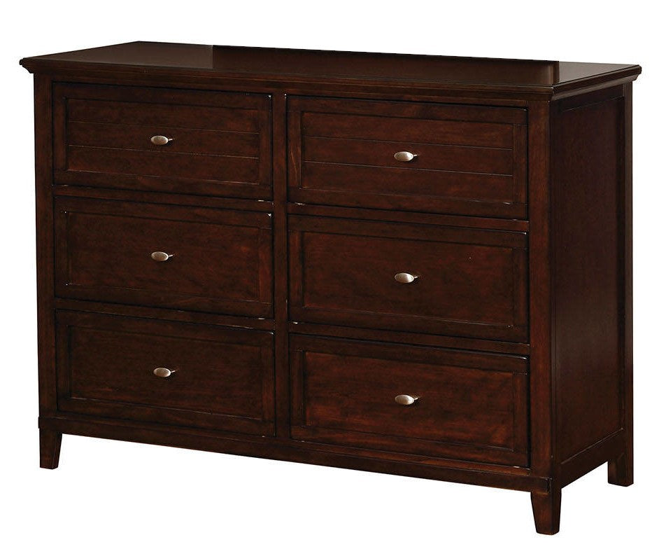 Brogan Brown Cherry Wood 6-Drawer Dresser