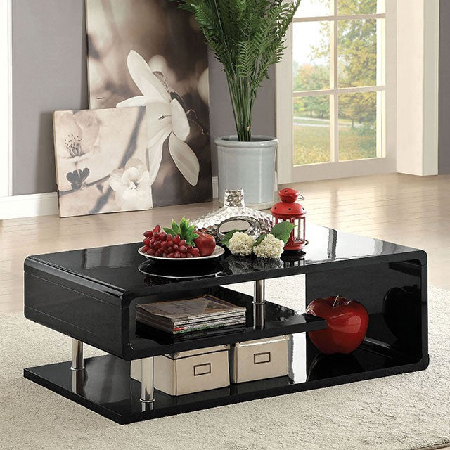 Ninove Black Lacquer Wood Coffee Table