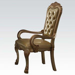 Dresden 2 Gold Patina/Bone PU Leather Arm Chairs