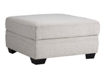 Dellara Chalk Fabric Storage Ottoman