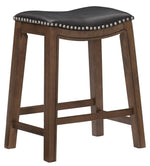 Ordway Black PU Leather/Wood Counter Height Stool