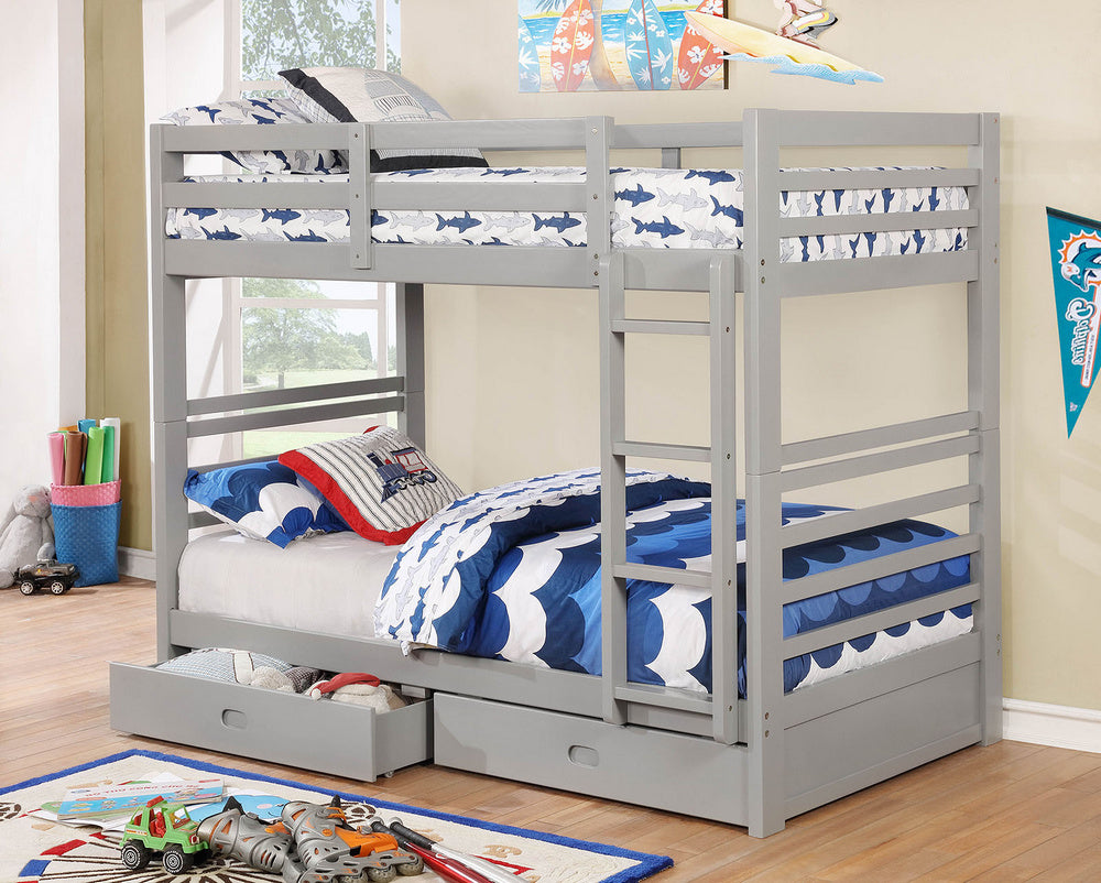 California IV Gray Wood Twin/Twin Bunk Bed