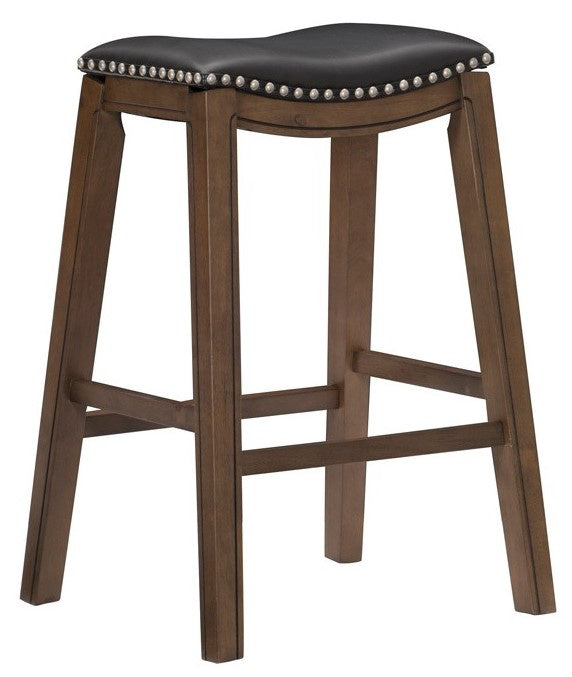 Ordway Black PU Leather/Wood Pub Stool