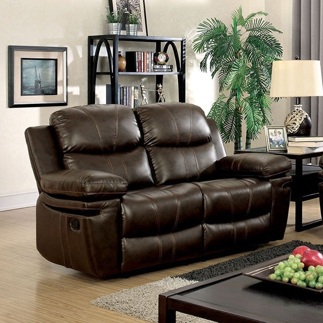 Listowel Brown Manual Recliner Loveseat