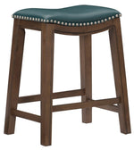 Ordway Green PU Leather/Wood Counter Height Stool