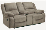 Draycoll Pewter Manual Recliner Loveseat