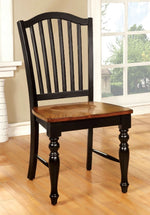 Mayville 2 Black/Antique Oak Wood Side Chairs