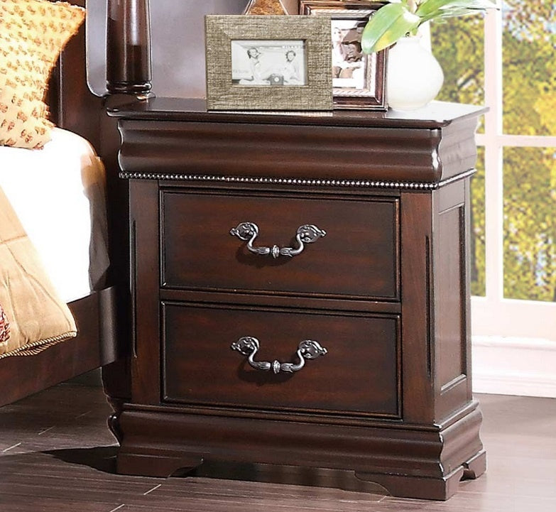 Mont Belvieu Dark Cherry Nightstand with Hidden Drawer