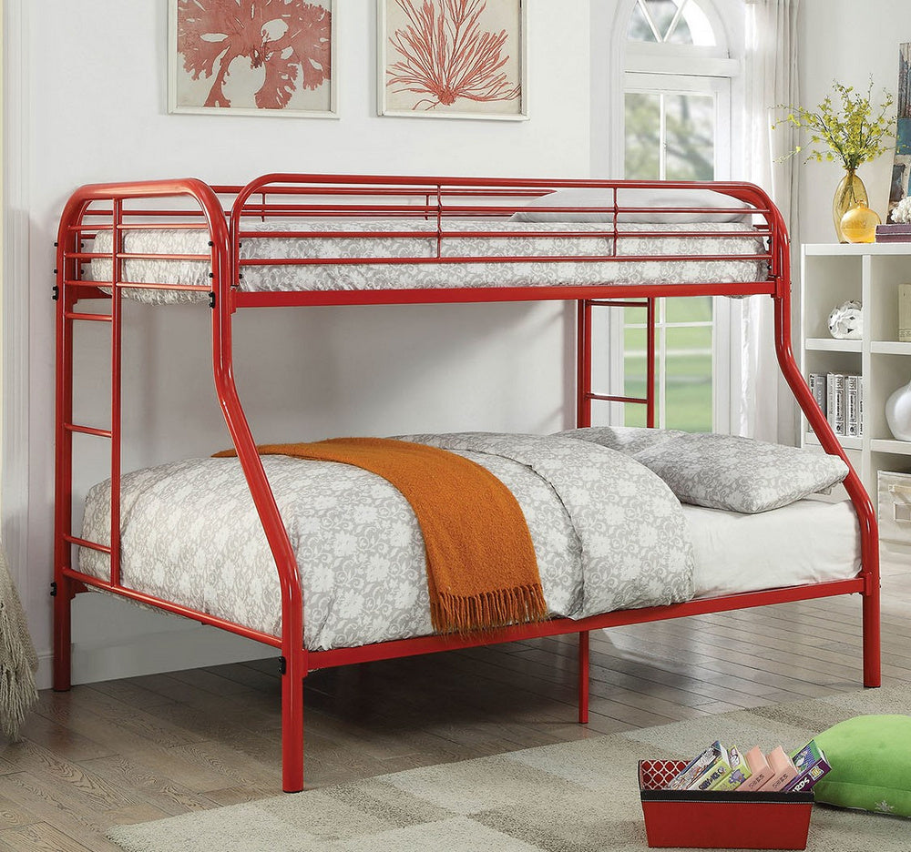 Opal Red Metal Twin over Full Bunk Bed