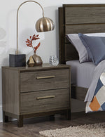 Vestavia Modern 2-Drawer Gray Finish Nightstand