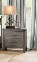 Woodrow Gray Wood 2-Drawer Nightstand