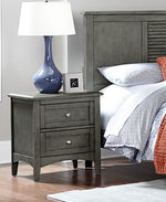 Garcia Gray Wood 2-Drawer Nightstand