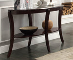 Pierre Brown Wood Sofa Table with Glass Top