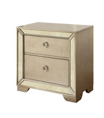 Loraine Champagne Nightstand w/ Mirror Panels