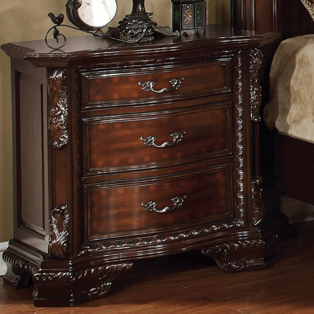 Monte Vista I Dark Walnut Wood Nightstand