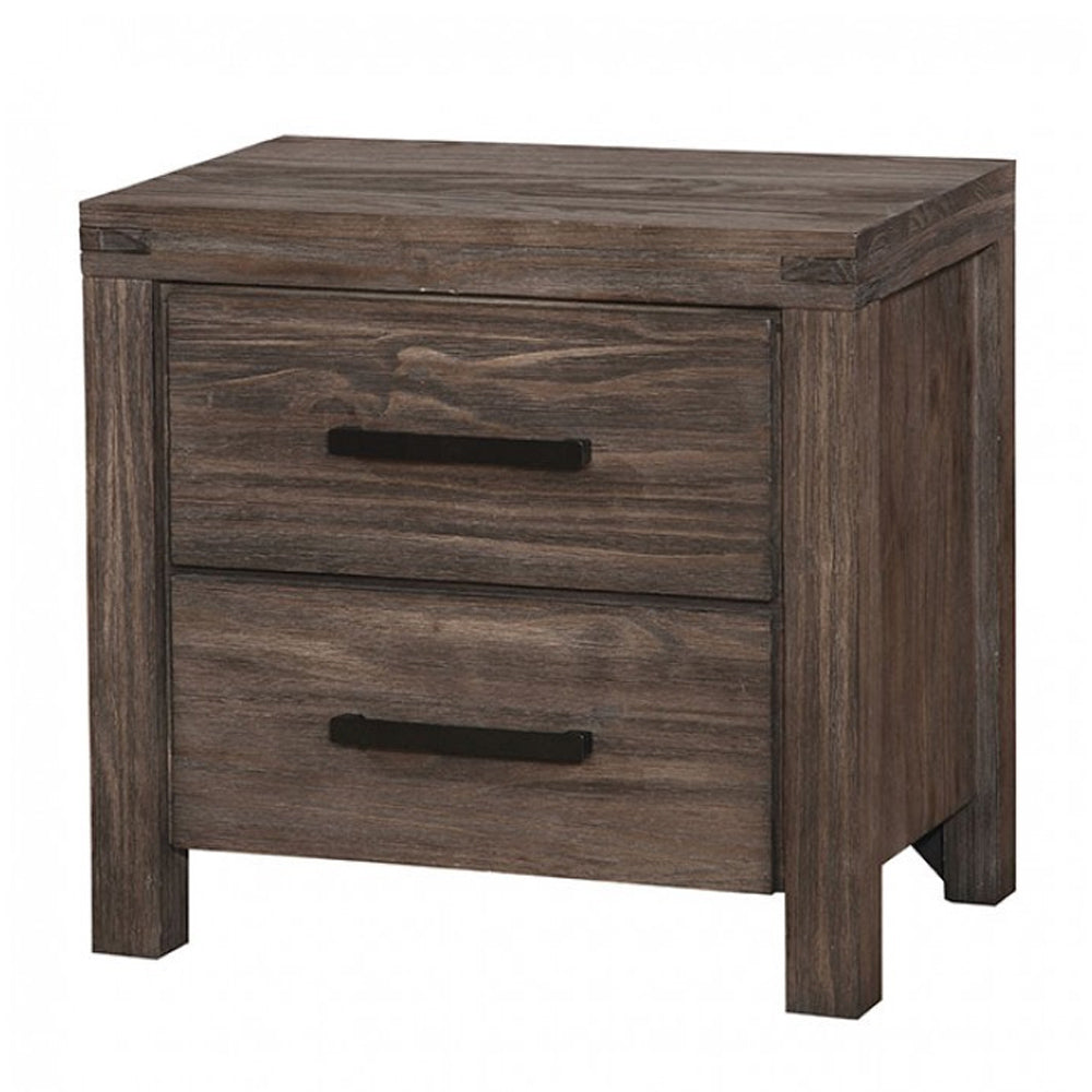 Rexburg Wire-Brushed Rustic Brown Nightstand