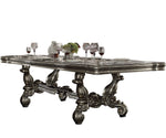 Versailles Antique Platinum Rectangular Trestle Table