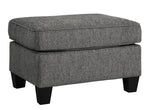 Agleno Charcoal Fabric Ottoman