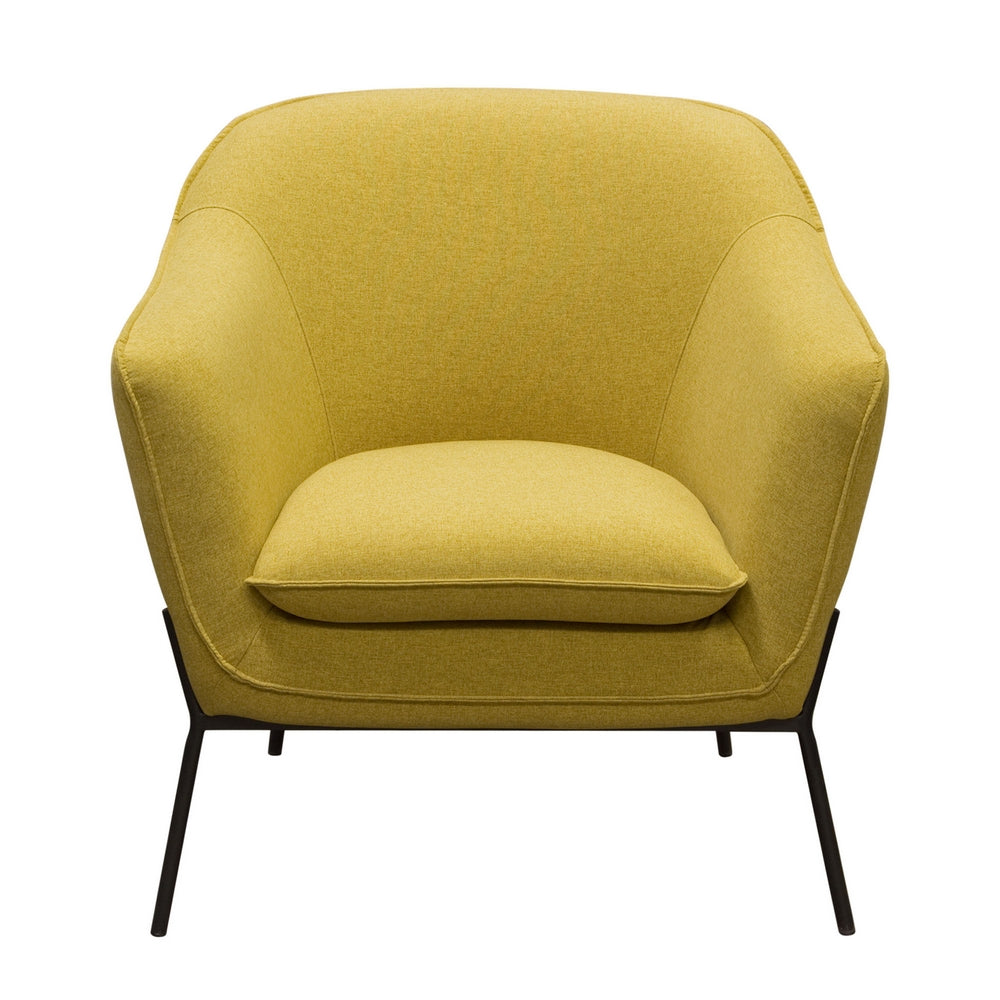 Status Yellow Plush Fabric Accent Chair