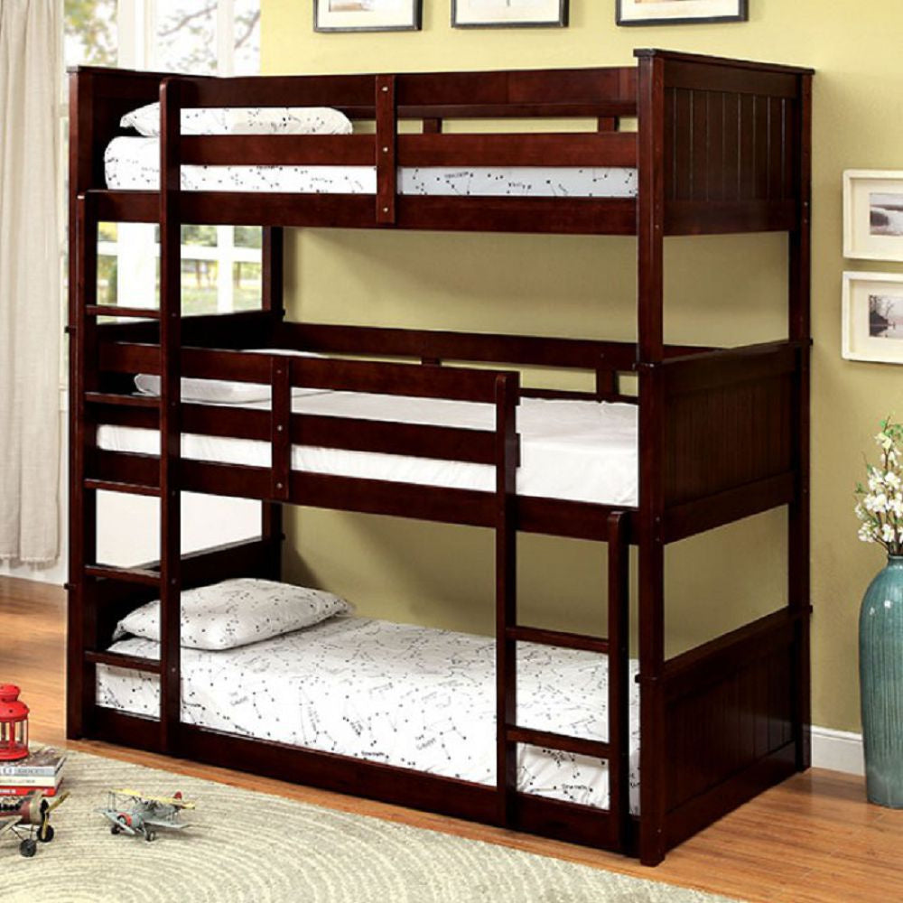 Therese Espresso Twin Triple Decker Bed