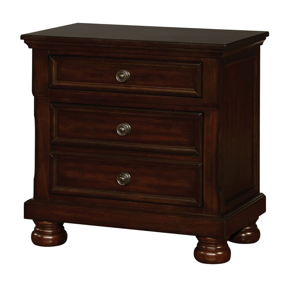 Castor Brown Cherry Wood Nightstand