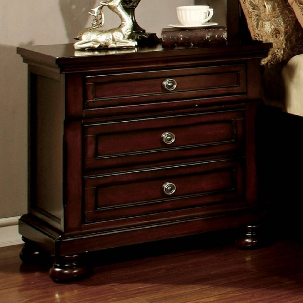 Northville Dark Cherry Wood Nightstand