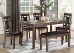 Salton 6-Pc Cherry Wood/PU Leather Dinette Set