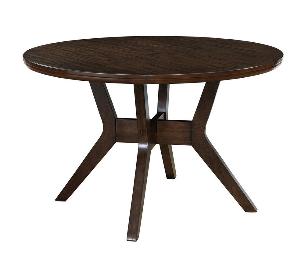 Abelone Walnut Wood Round Dining Table