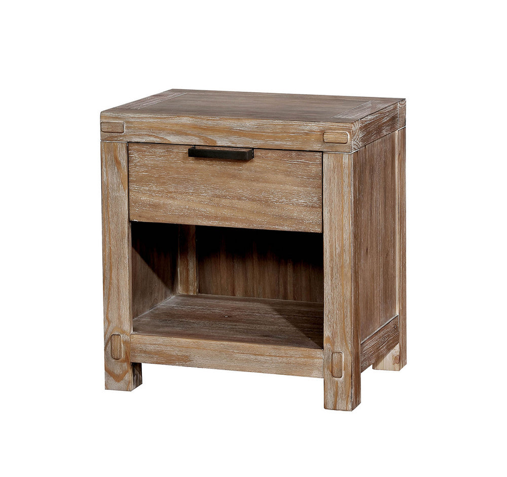 Wynton Weathered Light Oak Wood Nightstand