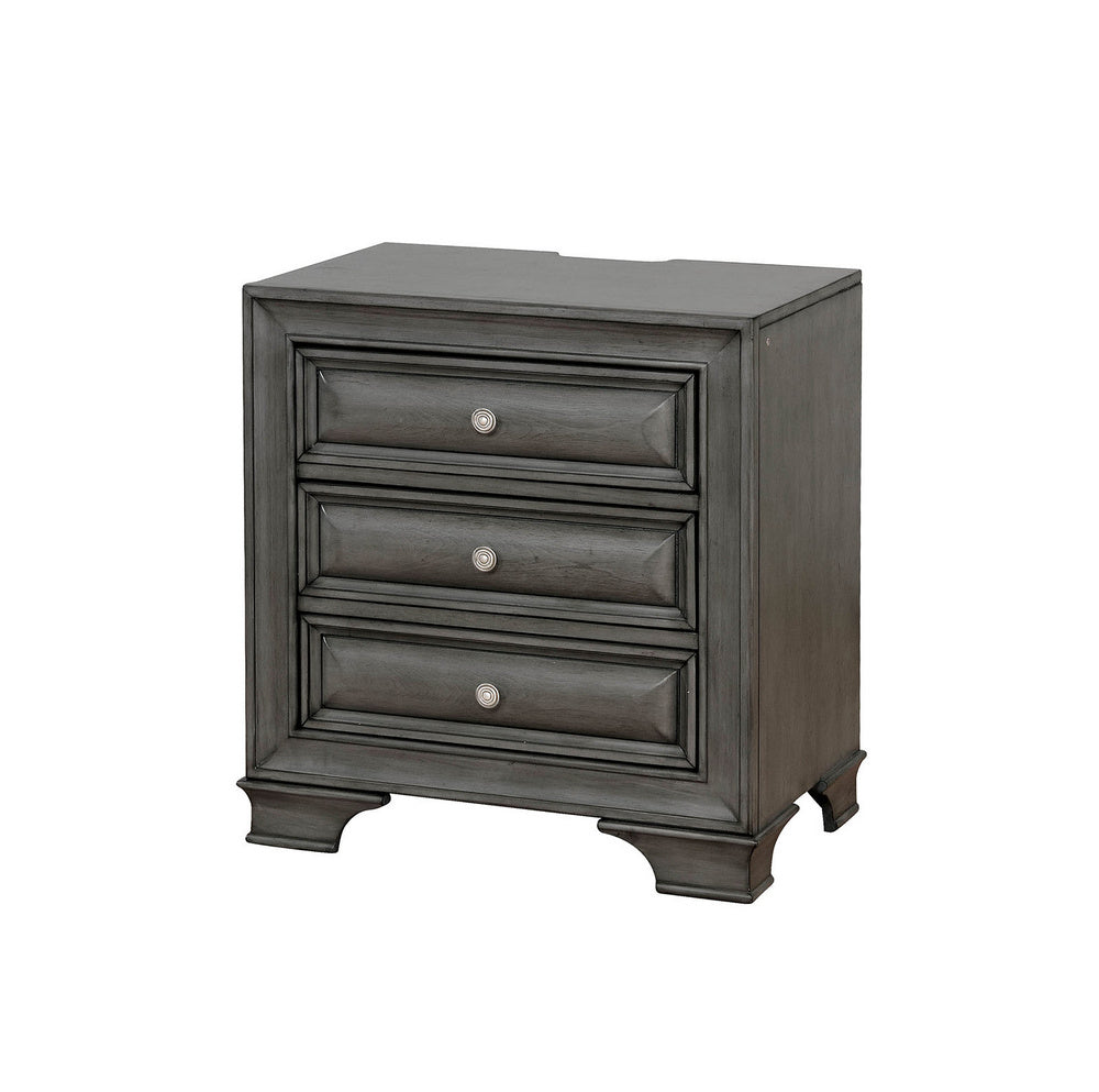 Brandt Gray Wood Nightstand