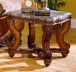 Tarantula Brown Cherry Genuine Marble End Table