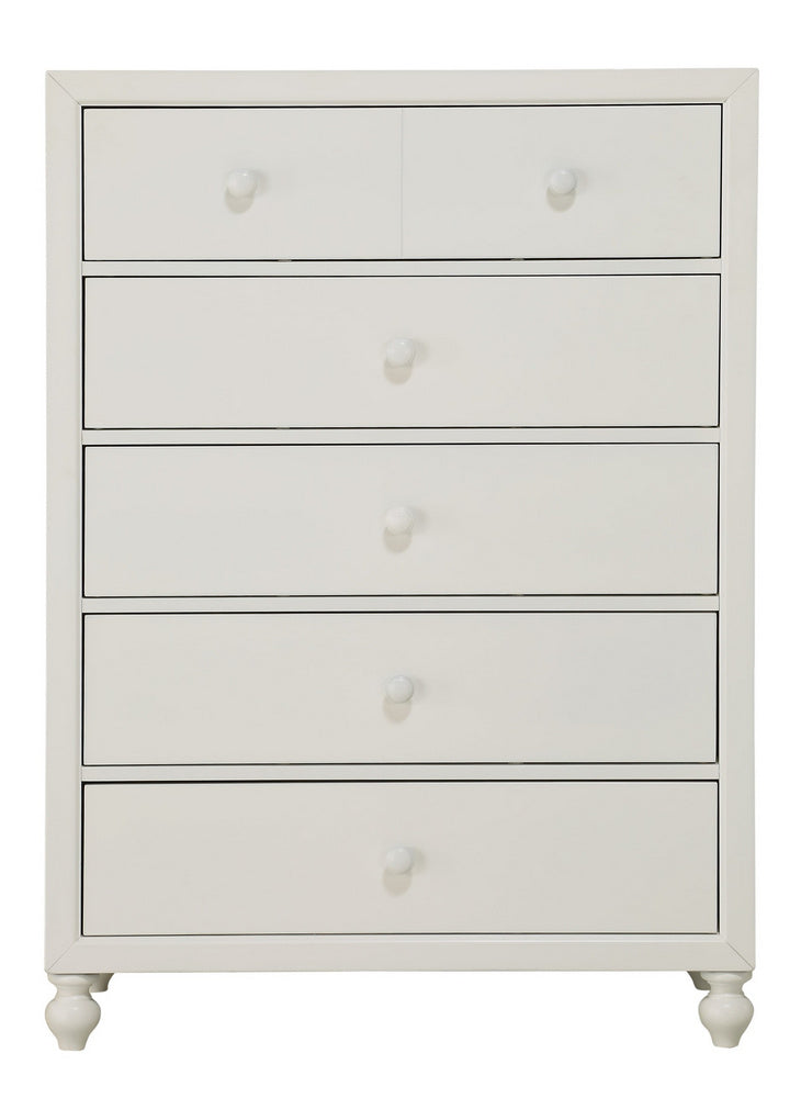 Wellsummer White Wood 5-Drawer Chest