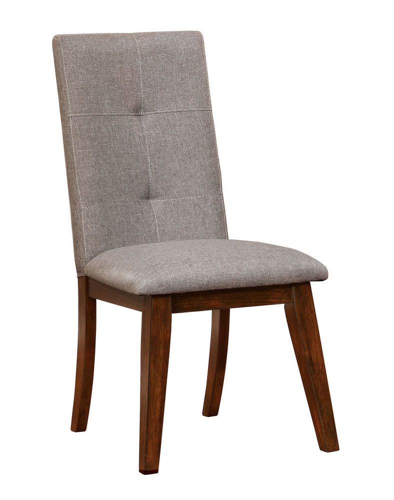 Abelone 2 Gray Fabric/Walnut Wood Side Chairs