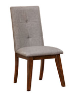 Abelone 2 Gray Fabric/Walnut Wood Side Chairs